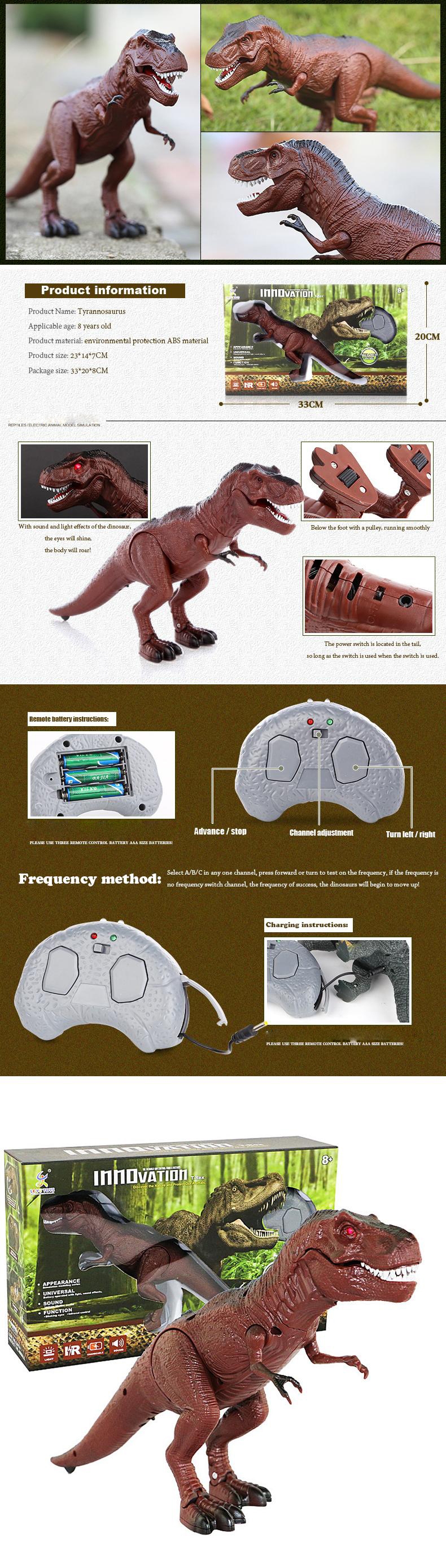 Infrared Remote Control Dinosaur Electric Simulation RC Toy For Kids Children 
