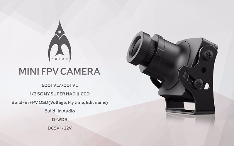 Foxeer HS1190 Arrow V2 2.8mm 600TVL CCD OSD NTSC/PAL IR Block/IR Sensitive FPV Camera w/ Bracket