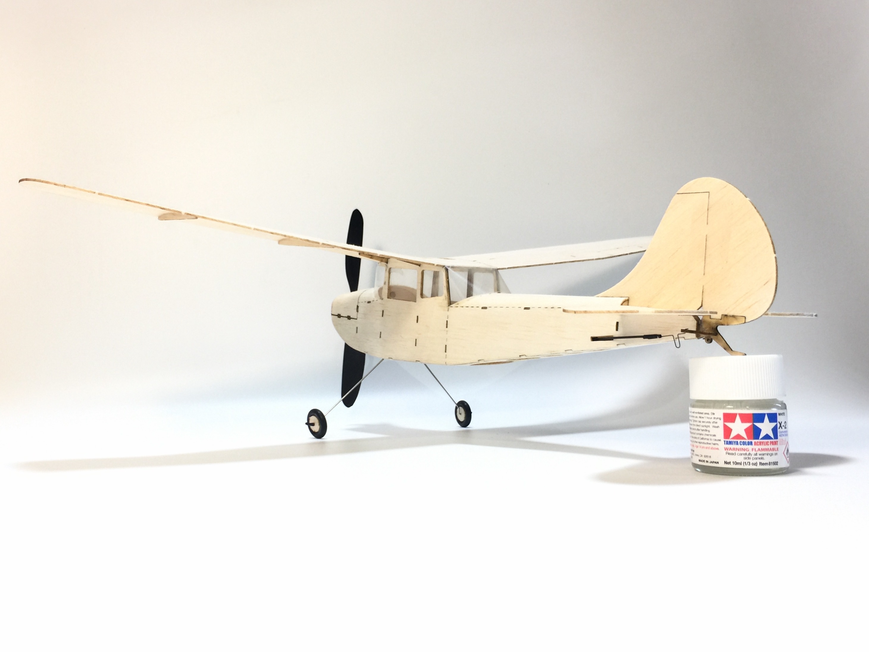MinimumRC Cessna L-19 460mm Wingspan Balsa Wood Laser Cut RC Airplane KIT