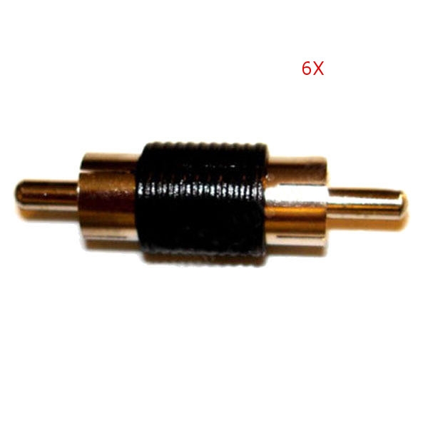 6PCS Male To Male RCA Adapter Connector