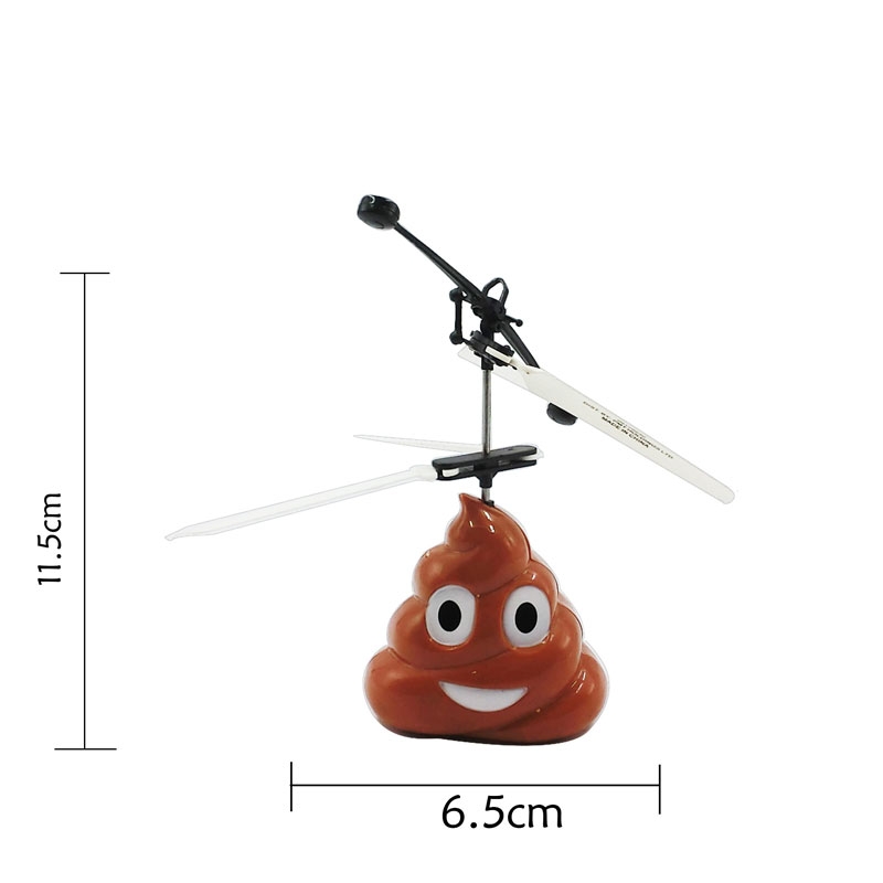 Funny Electronic Flying Ball Infrared Sensor Emoji Poop Helicopter Kids Toys Gifts