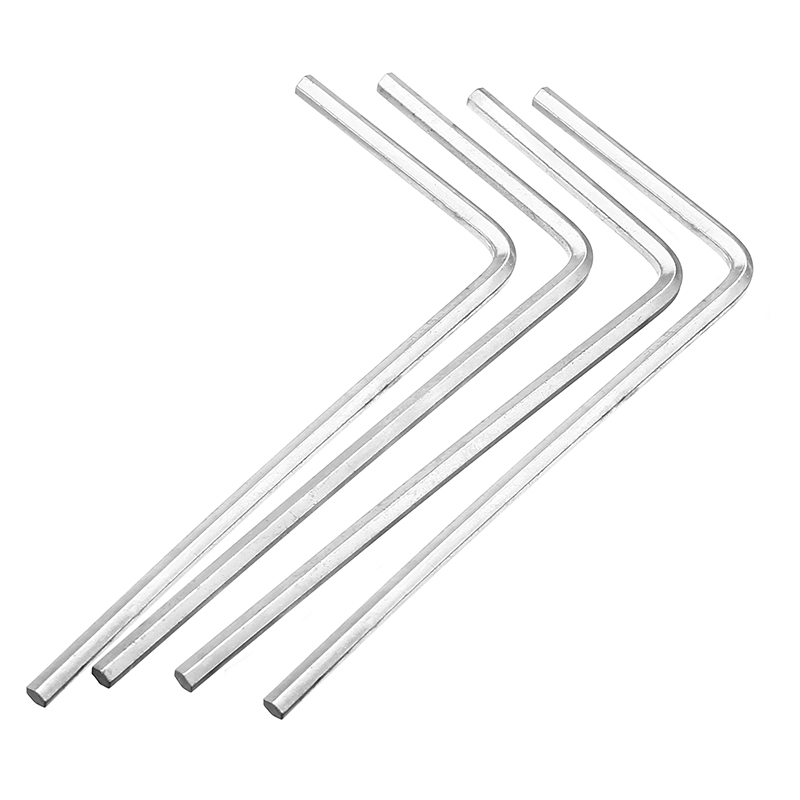 4Pcs 4mm Metal Silver Hex Key Hex Wrench for M5 M6 Hex Screw