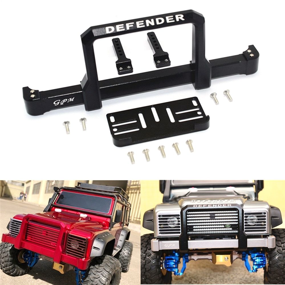 Aluminum Front Bumper Set Bumper Protector for Traxxas TRX-4 RC Car Crawler