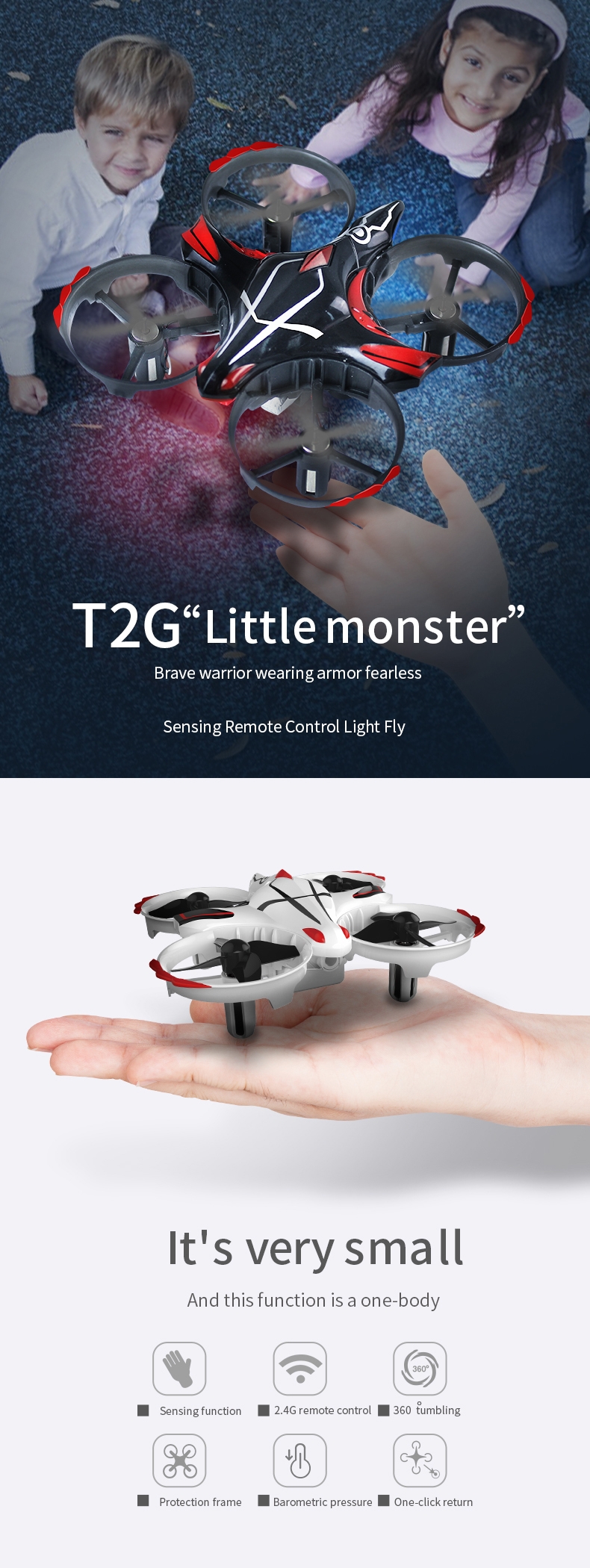 TAAIW-T2G With Transmitter Infrared Sensor Dual-mode Function Air Pressure High Hold Mode RC Drone