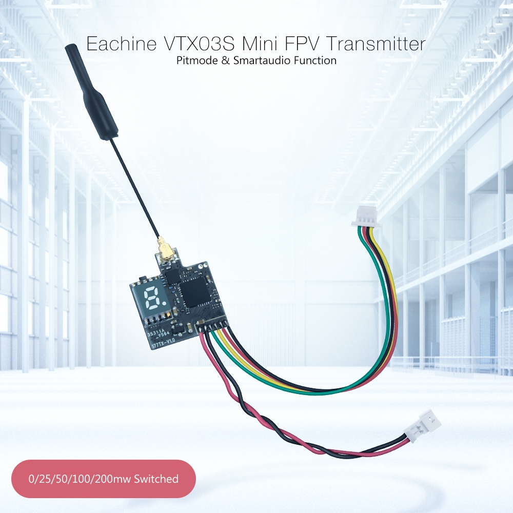 Eachine VTX03S 0/25/50/100/200mw 40CH 5.8G FPV Transmitter With PITmode Smartaudio Function