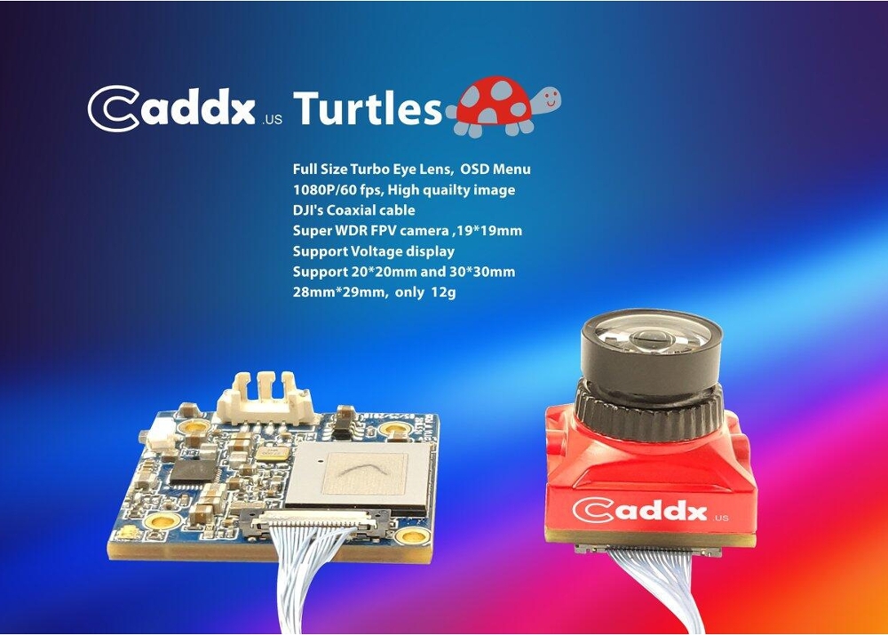 Caddx Turtles FOV 145 Degree Super WDR Mini FPV Camera 1080P 60fps DVR HD Recording OSD for RC Drone