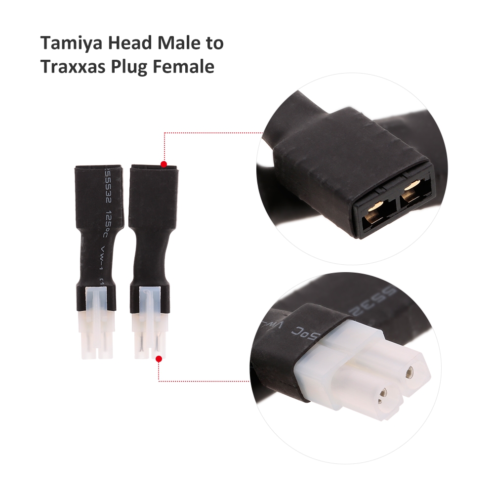 2pcs Tamiya Head Male & Female to Traxxas Plug Female Male Connector Adapter for RC Car Battery