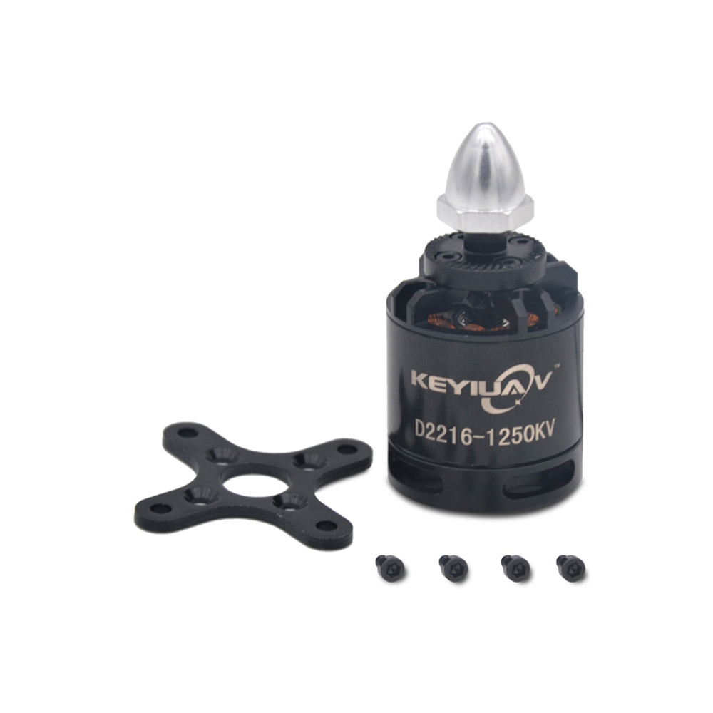 KEYIUAV D2216-1250KV Brushless Motor for RC Airplane Aircraft Fixed Wing CCW-Black/CW-Silver