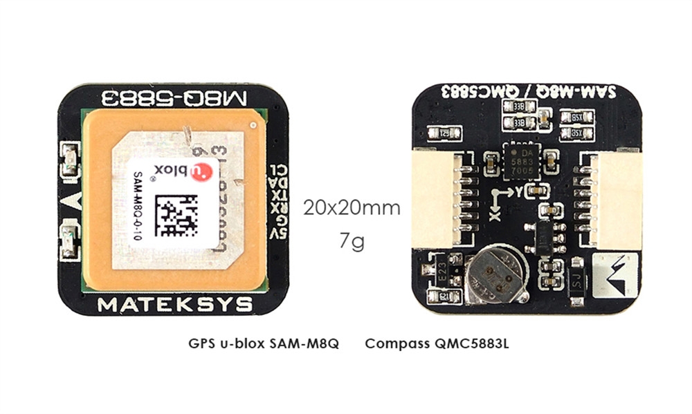 Matek Systems M8Q-5883 Ublox SAM-M8Q GPS & QMC5883L Compass Module for RC Drone FPV Racing