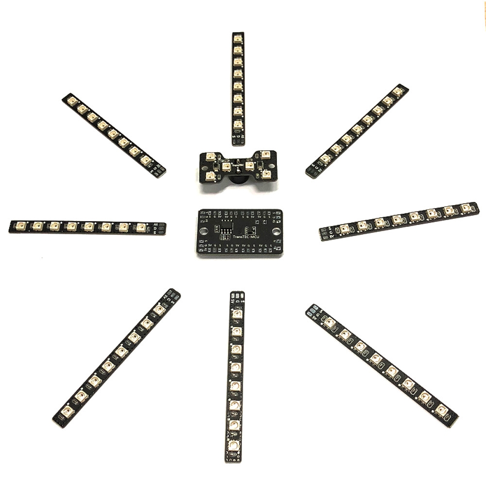 8 Pcs 8 LED Strip Light MUC Controller Board & Tail LED Light with Loud Buzzer for RC Drone