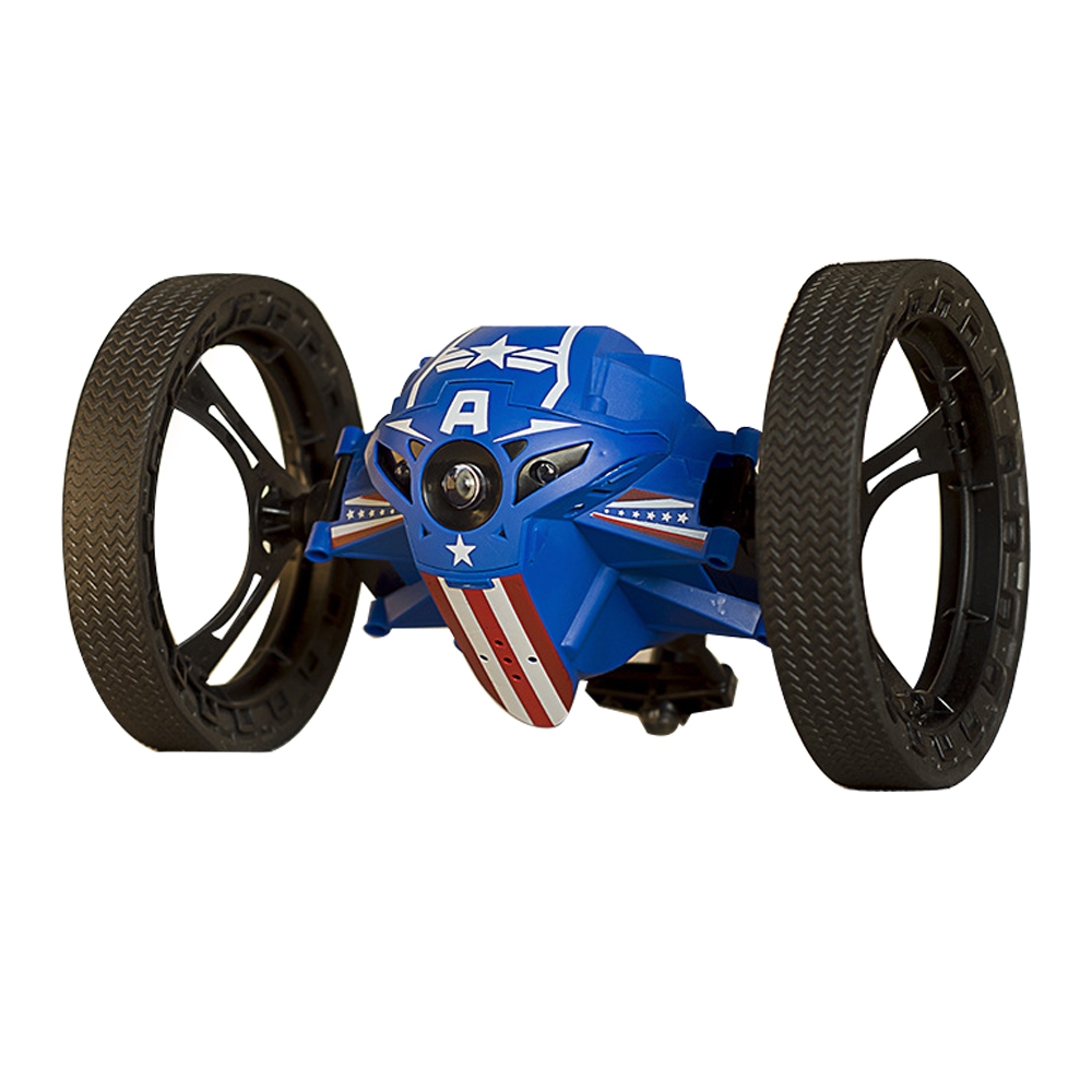 RH803A Mini Jump 2.4GHz RC Car With Flexible Wheels Rotation LED Light Robot Toys Gifts Blue
