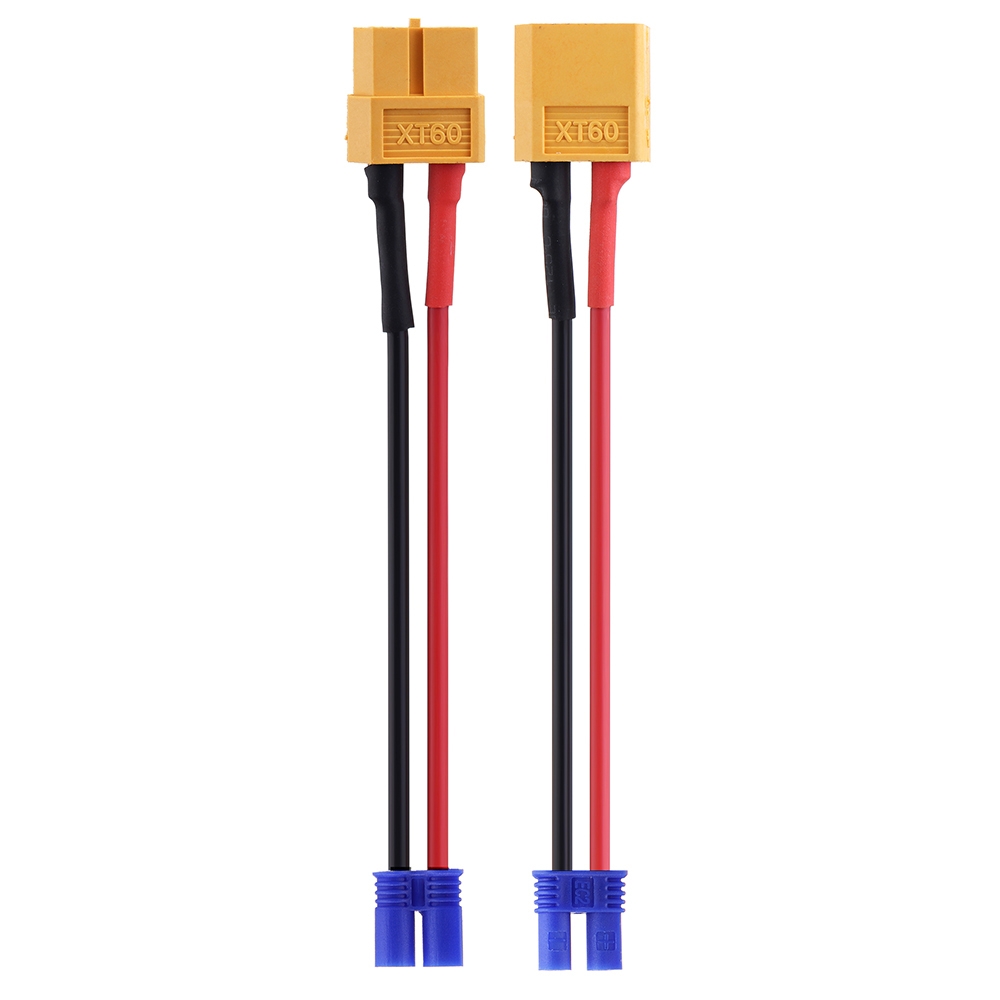 18AWG XT60 Plug to EC2 Male Female Plug Silicone Adapter Cable - Photo: 1