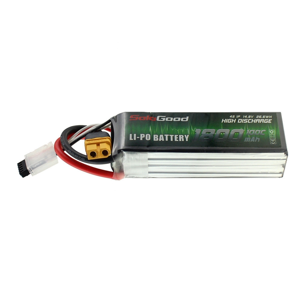 SoloGood 14.8V 1800mAh 100C 4S XT60 Plug Lipo Battery for Rc Racing Car Model Parts