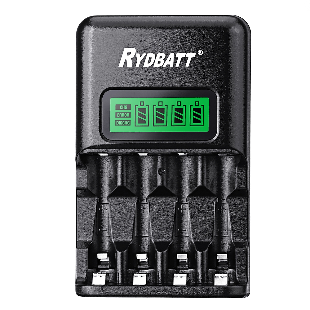 RYDBATT JBC03-11 4 Slots LCD Display Smart Battery Charger for AA AAA Battery