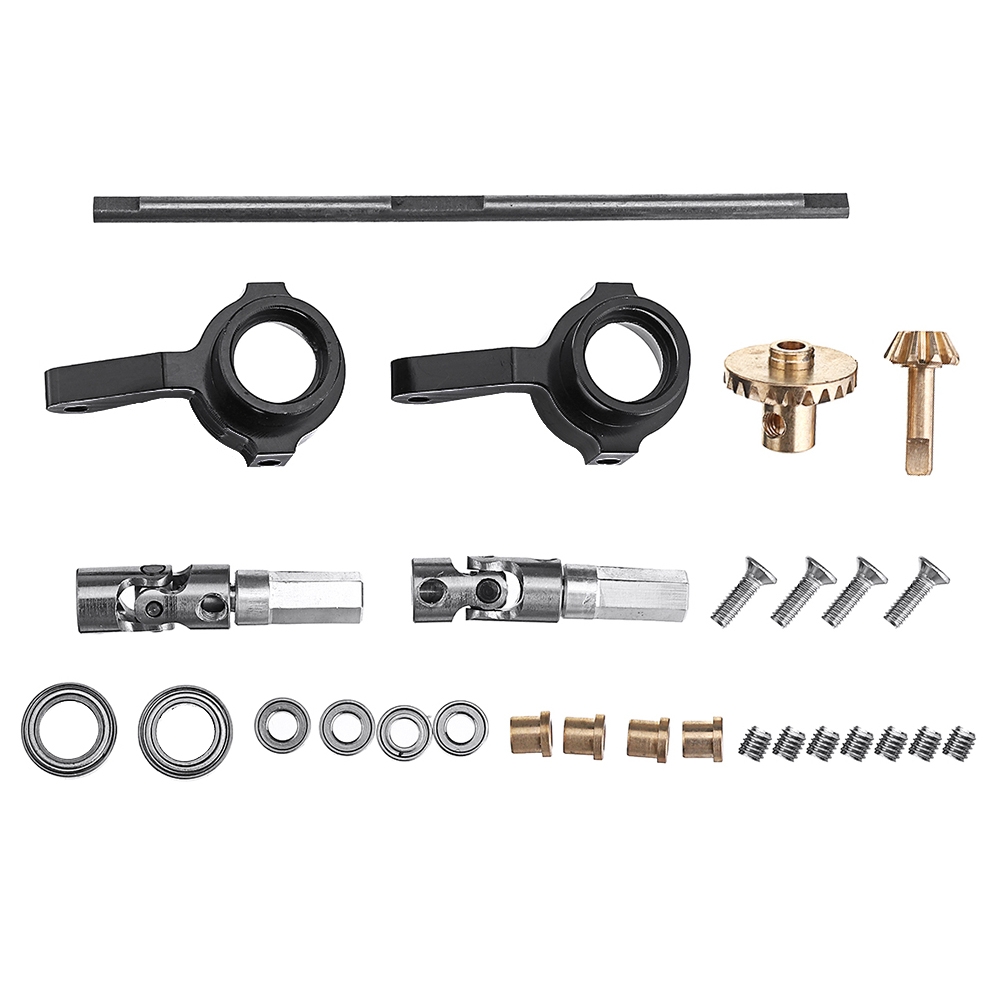 WPL Copper Gear Front Bridge Axle+Drive Shaft+Steering Cup For B14 B24 B36 C14 C24 RC Car
