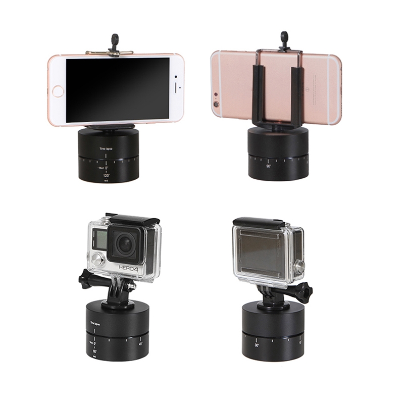 60 Minutes Time Lapse Shooting Stabilizer 360-degree Automatic Rotation Photography Device 1/4 Inch Camera Mount ABS Gimbal For GoPro Xiaoyi SLR Smartphone Tripod