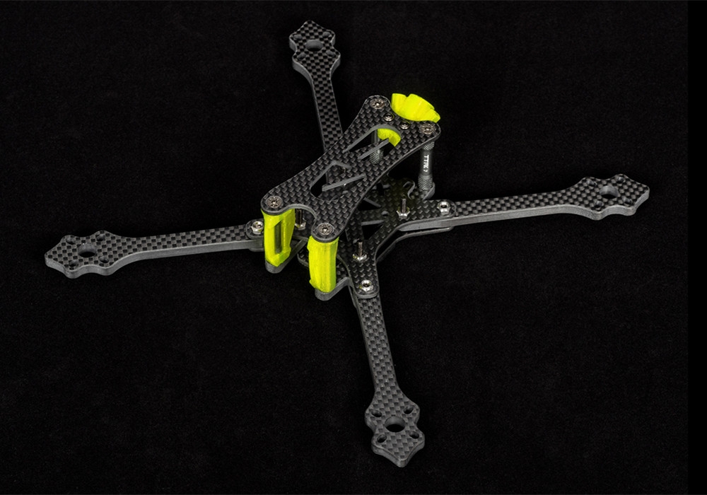 TransTEC Lightning Lite 215mm X / 225mm H Type 5mm Arm 3K Carbon Fiber Frame Kit for RC Drone FPV Racing