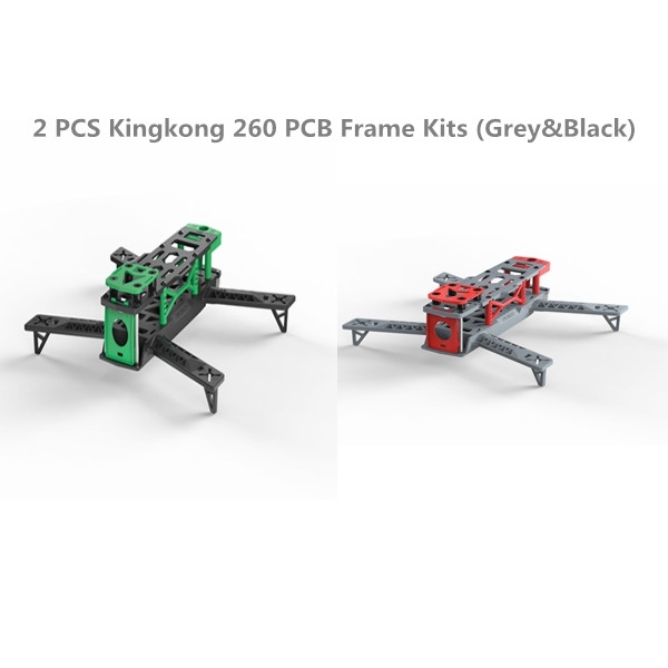 2 PCS Kingkong 260 PCB Frame Kits (Grey&Black) 10 Pair Propellers CW&CCW