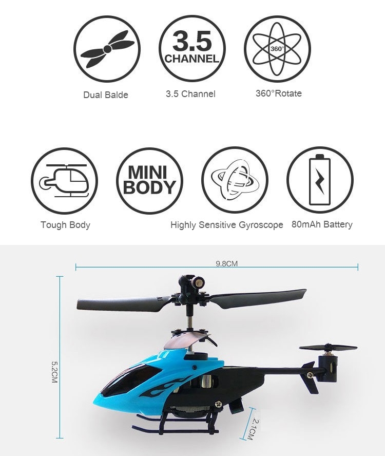 Mini 3.5CH RC Helicopter RTF With Gyro Kids Toy For Beginner