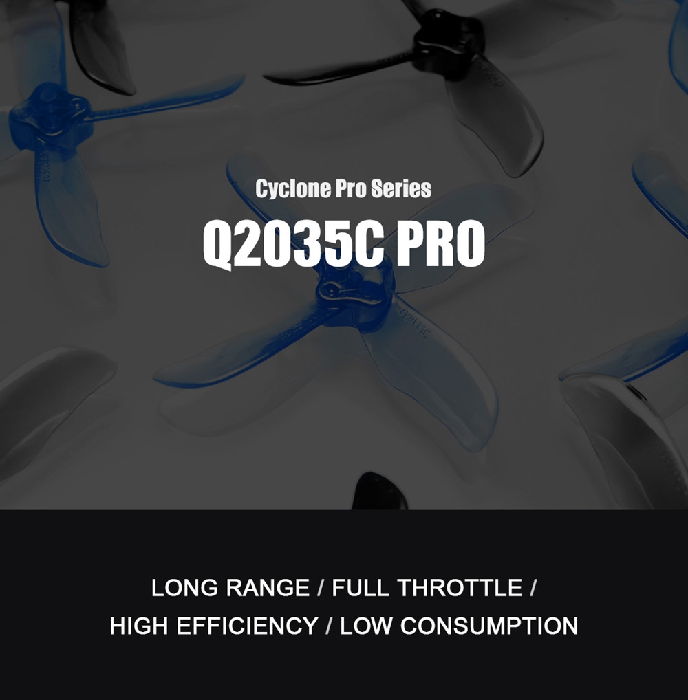 4 Pairs DALPROP Cyclone Q2035C Pro 2035 2x3.5 2 Inch 4-Blade Propeller for Tiny Whoop FPV Racing Drone