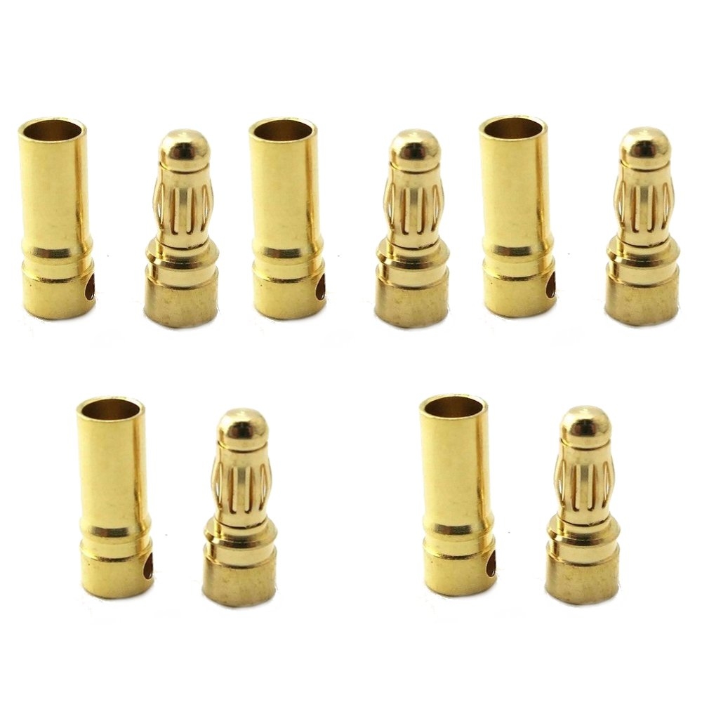 5 Pair 5.5mm Gold Bullet Connector Banana Plug For ESC Battery Motor