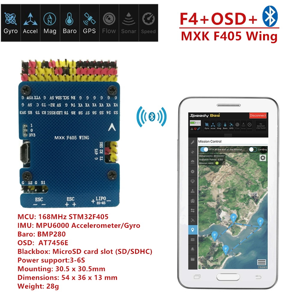 MXK F405WING STM32F405 Flight Controller Built-in OSD Support bluetooth For RC Airplane Fixed Wing