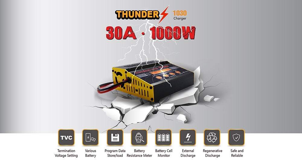 HOTA Thunder 1030 1000W 30A DC Smart Battery Charger Discharger for 1-10S Lipo Battery