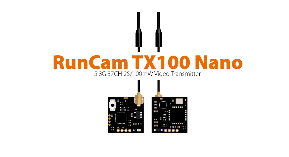 RunCam TX100 Nano 5.8G 37CH 25mW/100mW VTX Smart Audio IPX IPEX for RC Tiny Drone Mini FPV Camera FC