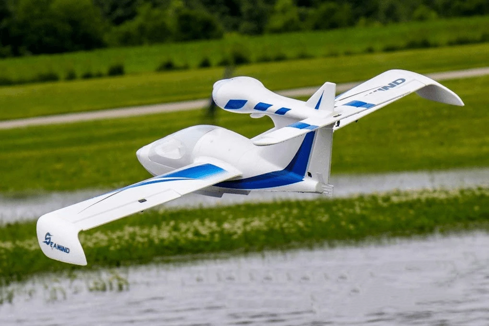 Dynam Seawind 1220mm (48") Wingspan EPO Seaplane Blue/Red RC Airplane PNP with Gyro
