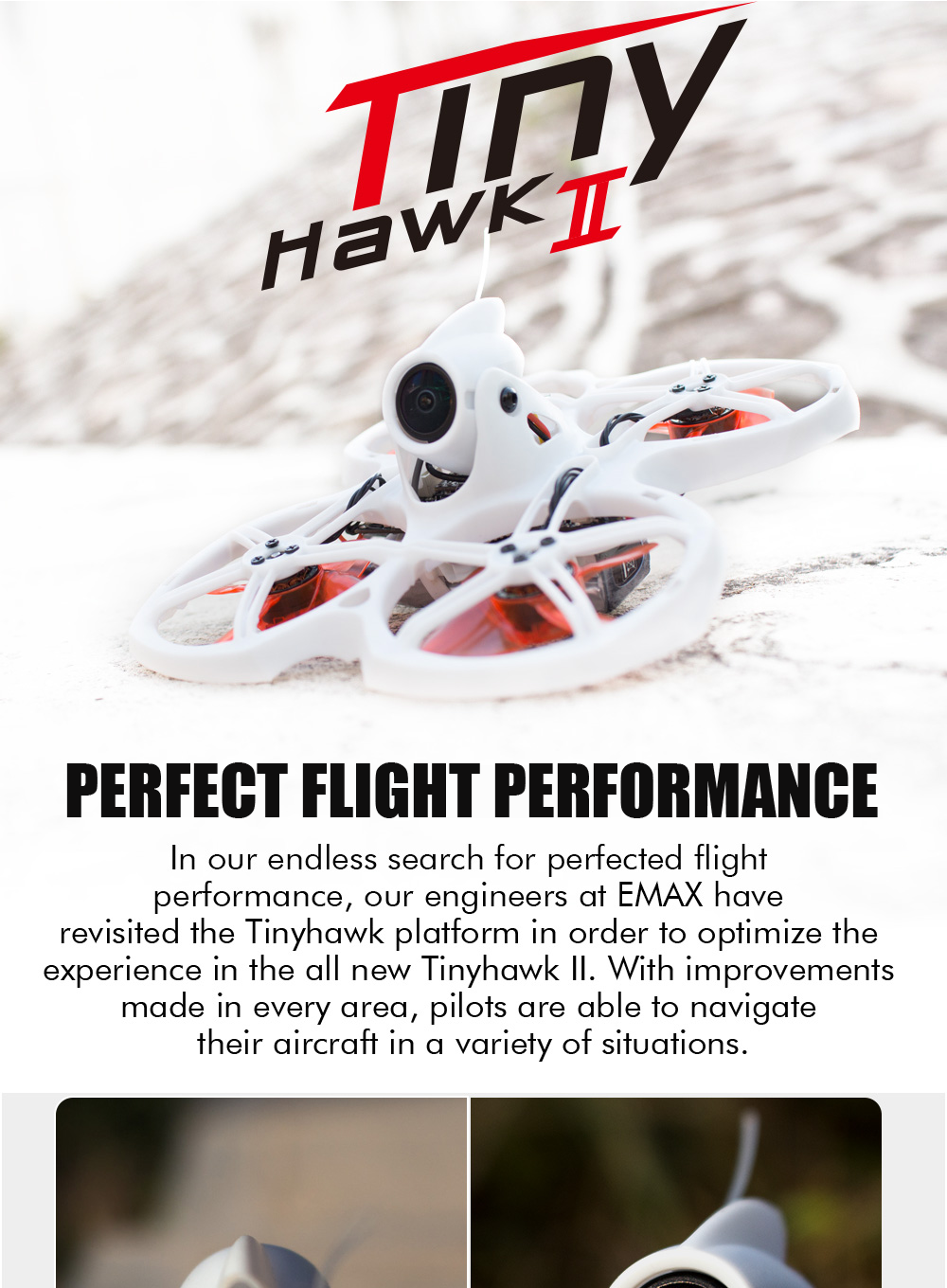 EMAX Tinyhawk II 75mm 1-2S Whoop FPV Racing Drone BNF FrSky D8 Runcam Nano2 Cam 25/100/200mw VTX 5A Blheli_S ESC