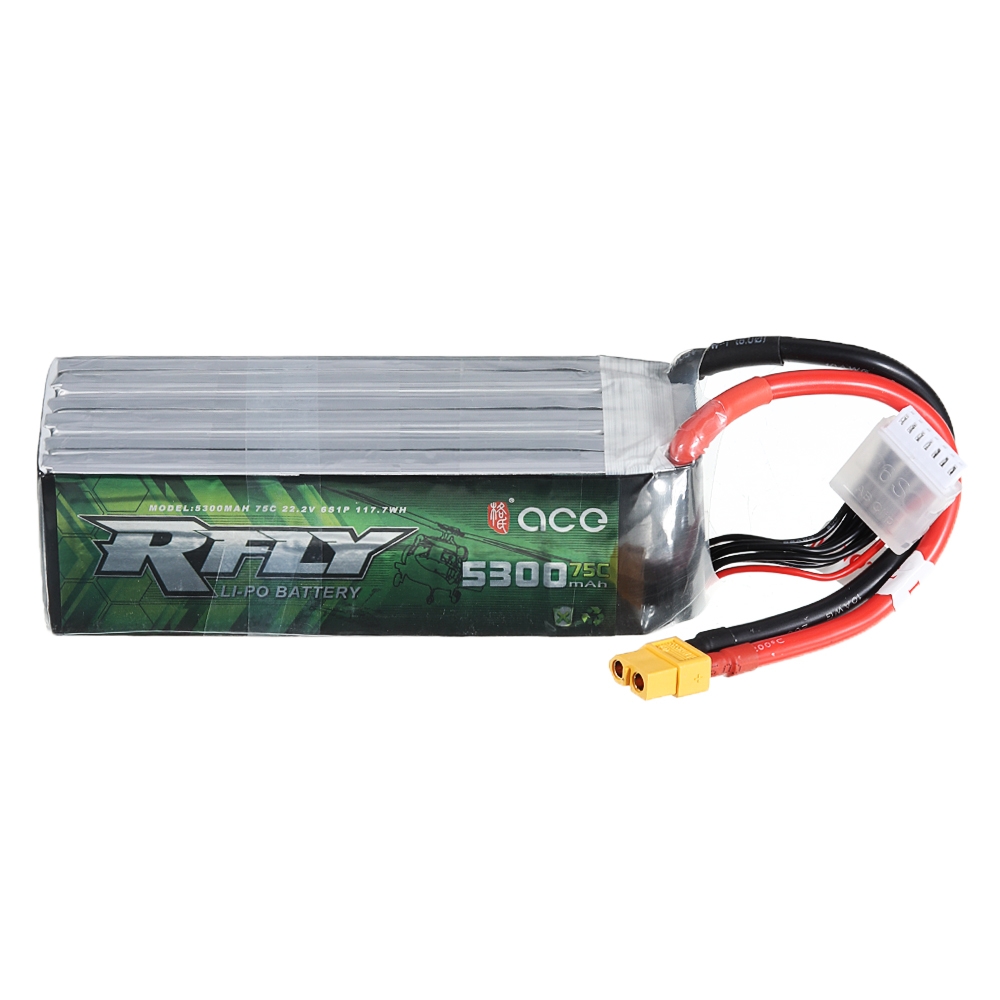 ACE RFLY 22.2V 5300mAh 75C 6S Lipo Battery XT60 Plug for RC Helicopter Car