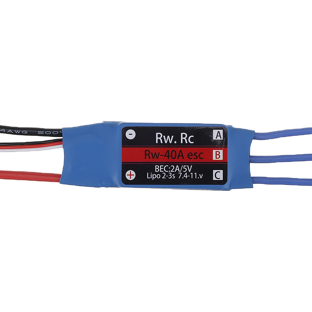 RW.RC 40A Brushless ESC 5V2A BEC 2S 3S for RC Models Fixed Wing Quadcopter Miltirotor