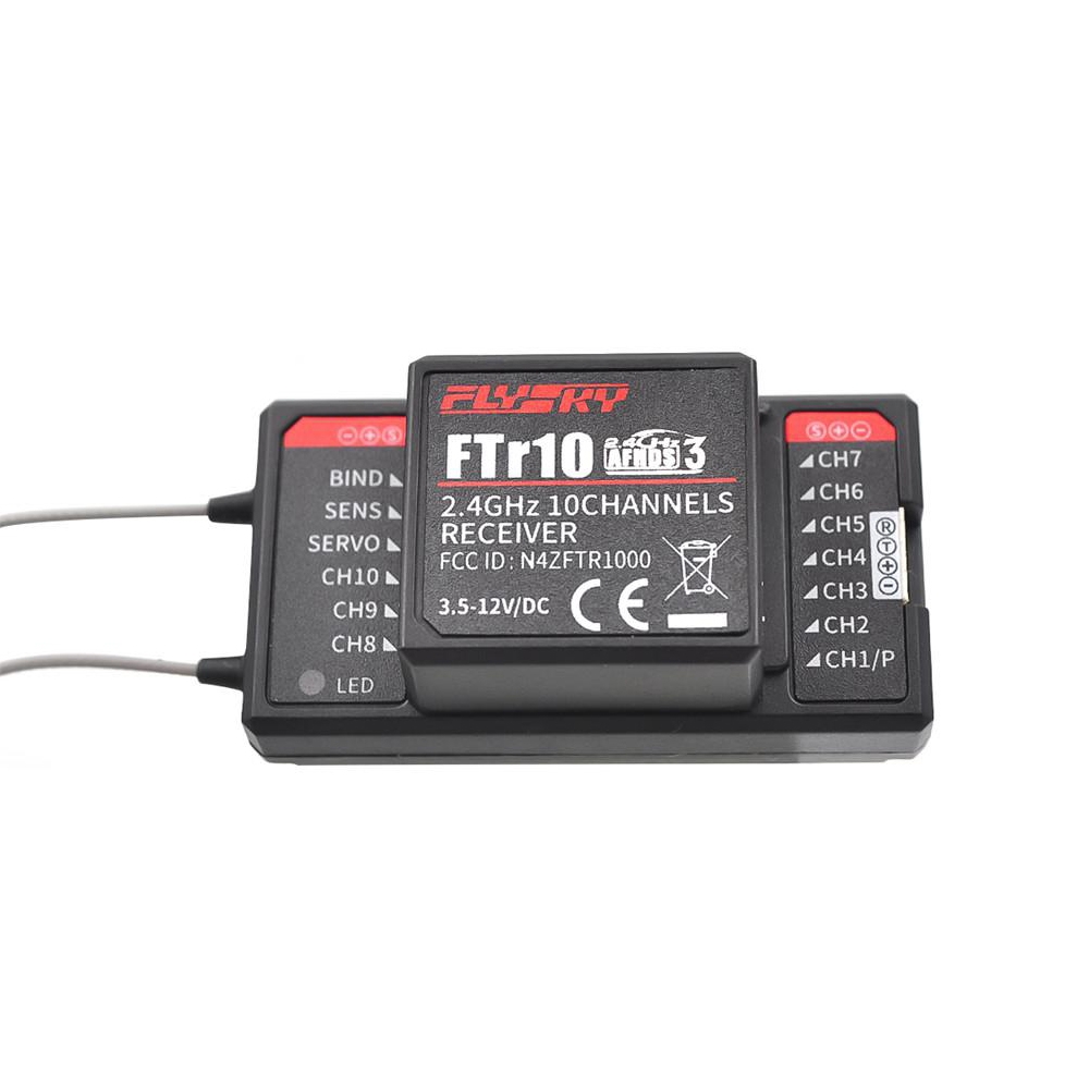 FlySky FTr10 2.4G 10CH AFHDS 3 RC Receiver Support i-BUS/S-BUS/PPM Output for RC Drone