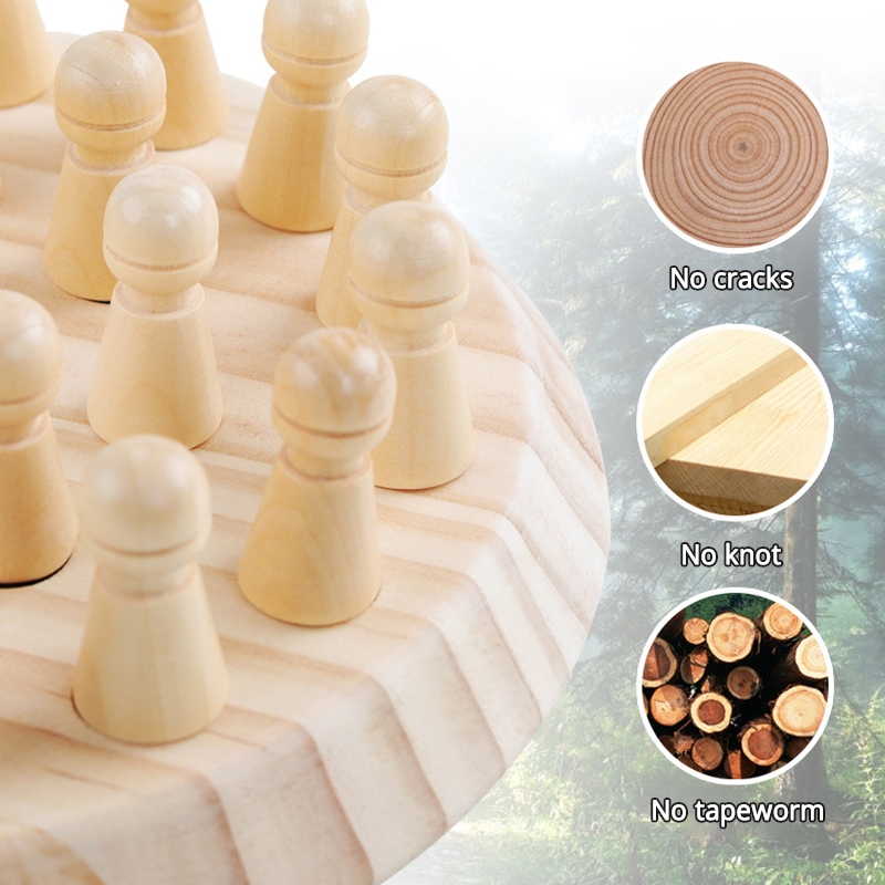 Wooden Chess Children's Early Education Boutique Memory Chess Kindergarten Training Focus Memory Parent-child Interactive Educational Toys