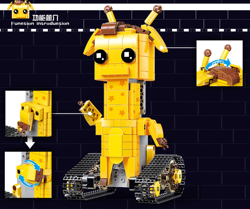 Mould King DIY Smart RC Robot 2.4G Stick Control Block Building Assembled Robot Toy Gift