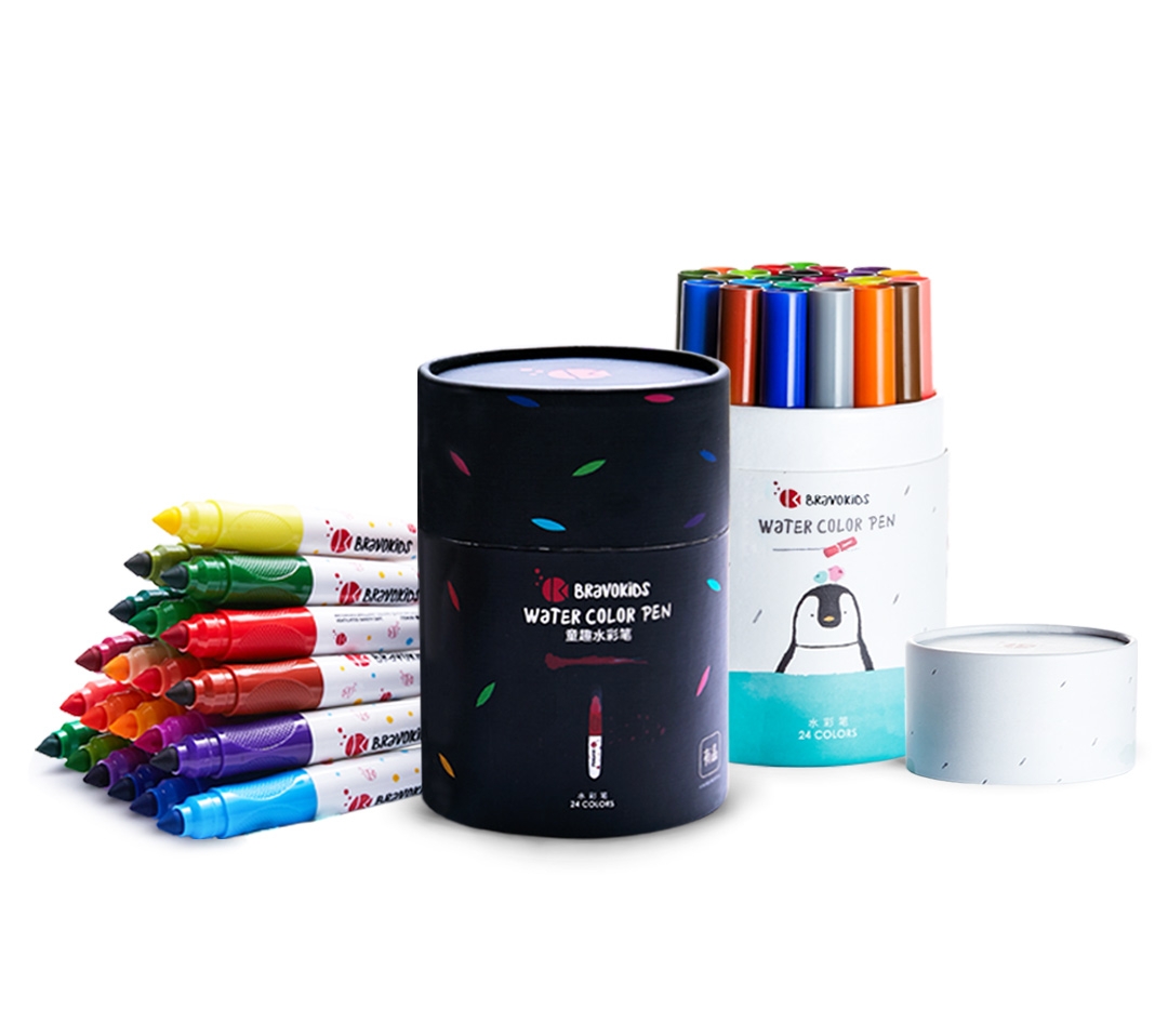 Xiaomi Bravokids 24 Color Washable Watercolor Pen Drawing Painting Watercolor Art Pen Toys