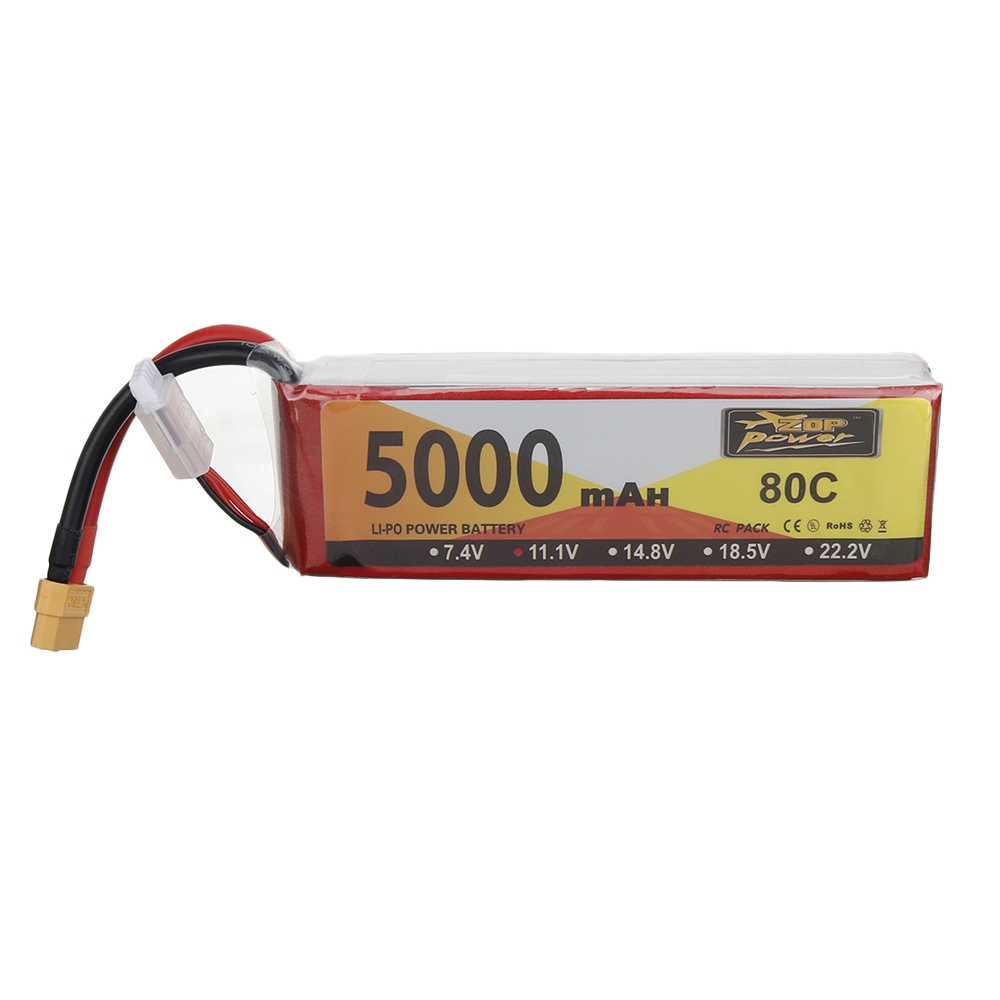 ZOP Power 11.1V 5000mAh 80C 3S Lipo Battery XT60 Plug for RC Racing Drone