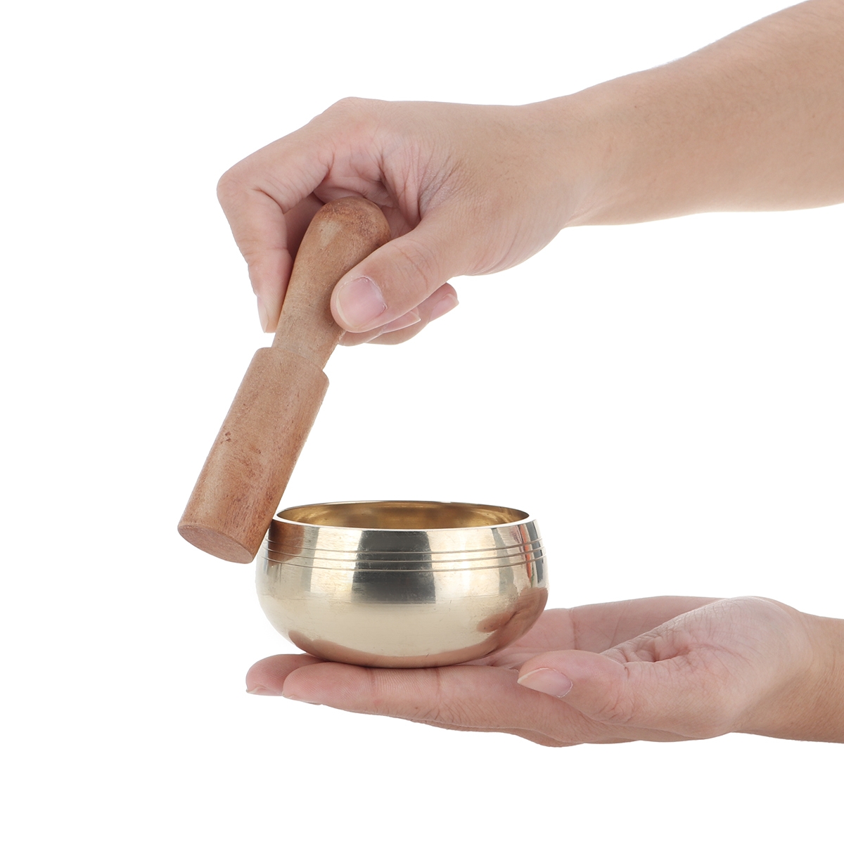 8CM Caliber Buddhism Tibetan Copper Singing Bowl Nepal Traditional Meditation Healing Singing Bowl Yoga Bow with Wooden Mallet