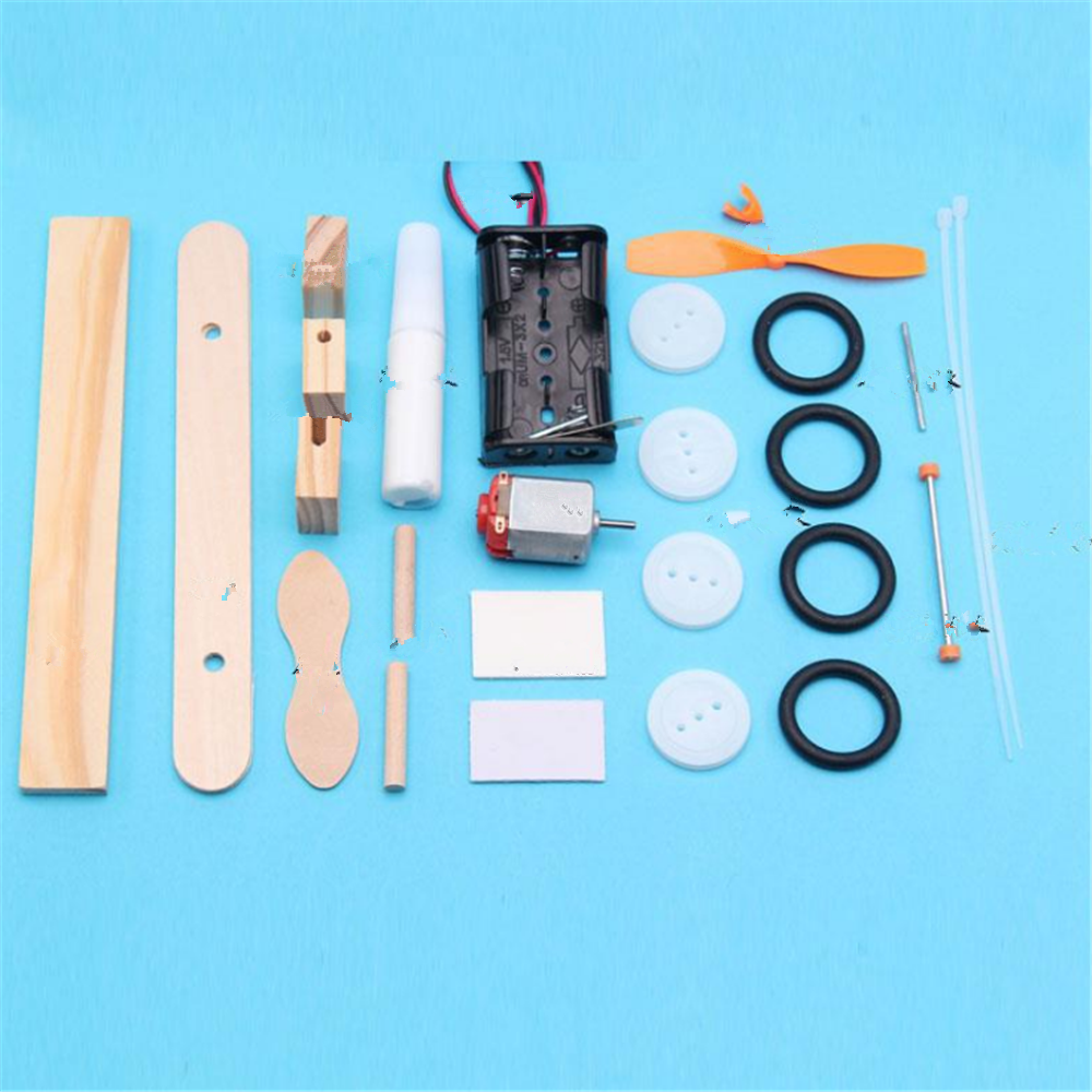 Children's DIY Stem Technology Small Production Eelectric Taxi Plane Primary School Students Handmade Material Package Toys