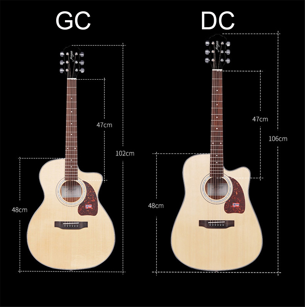 Morgan N1-DC / N1-GC A-class Sitika Plywood Acoustic 41-inch Folk Guitar Beginner Novice Entry Guitar Male and Female Students Self-learning Musical Instruments
