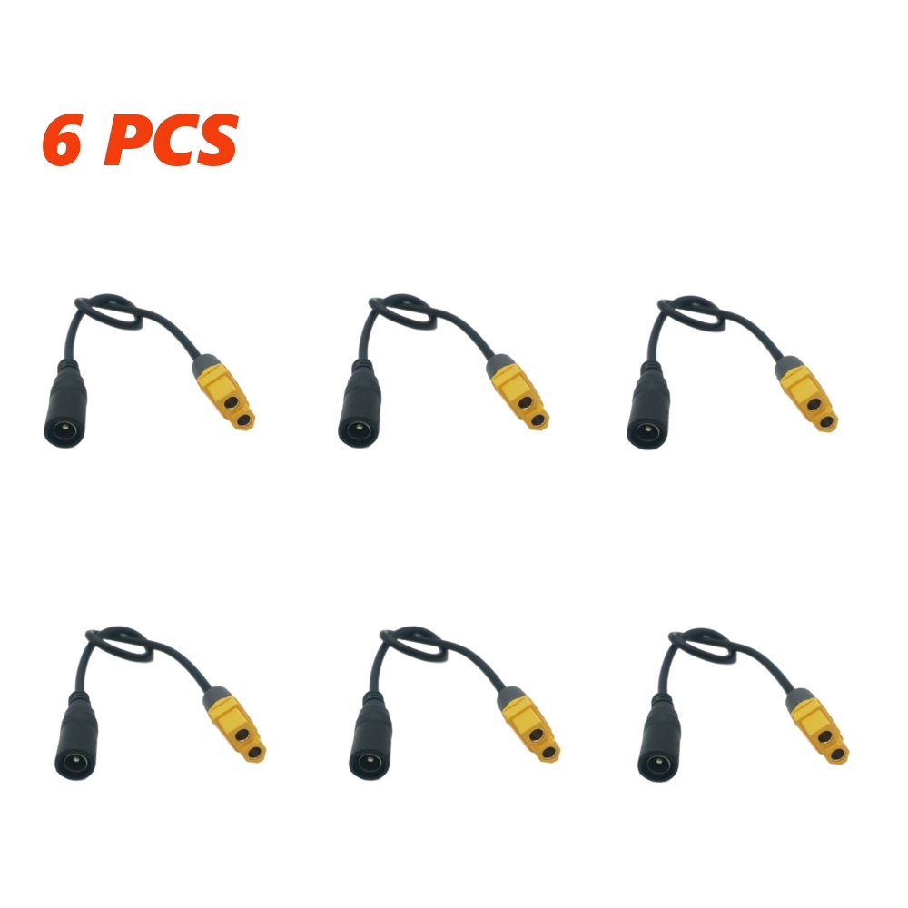 6 pcs Universal XT60 to DC 5.5mm/2.1mm Female Power Cable Adapter For Fatshark Skyzone Aomway FPV Goggles Monitor