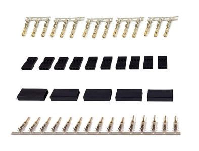 5 pairs JR Servo Receiver Connector Plug with Lock and Male Female Gold Plated Terminals Crimp Pin Kit for RC Battery