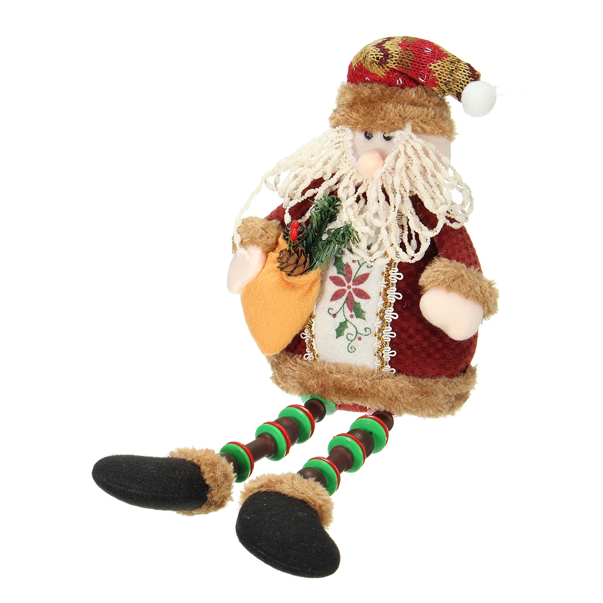 Christmas Home Decoration Sitting Santa Claus Ornament Flannel Toy Gift