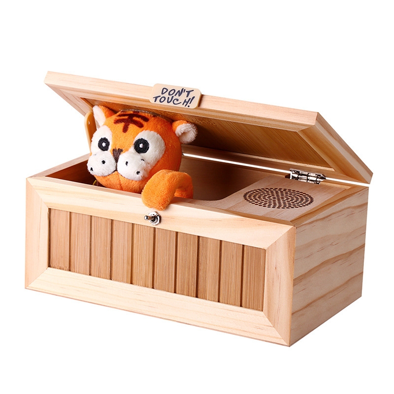 Upgrade Useless Box with Sound Cute Tiger 20 Modes Funny Toy Gift Stress-Reduction Desk Decoration