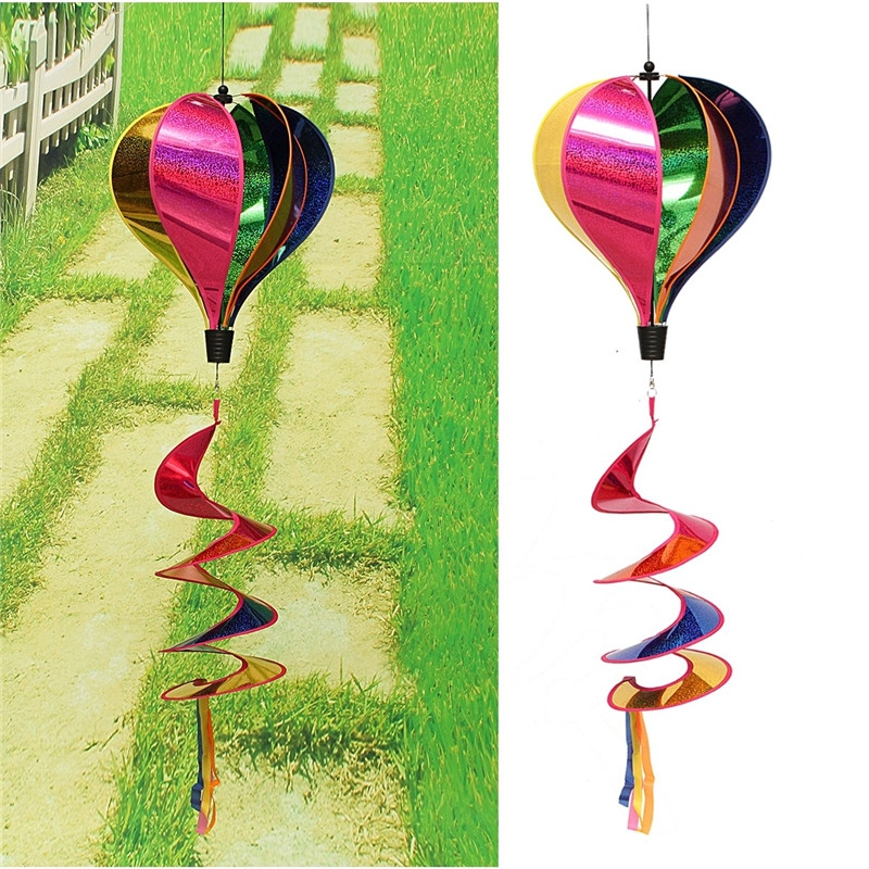 Rainbow Windsock Striped Hot Air Balloon Wind Spinner Twist Lawn Garden Camp Outdoor Decor