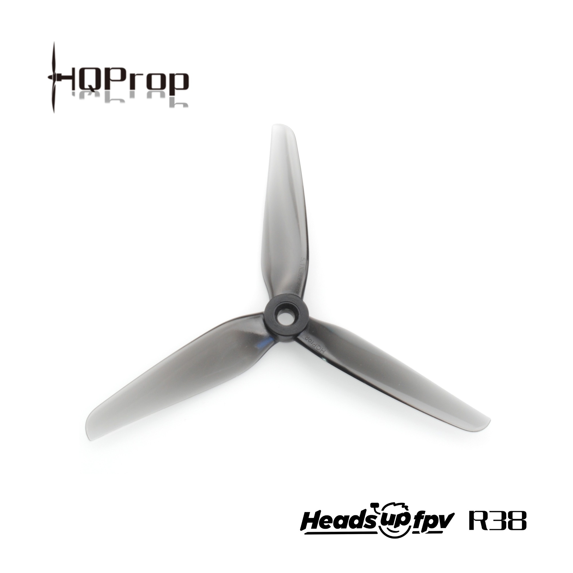 2Pairs HQProp HeadsUp Racing Prop R38 5.1Inch Grey PC 3 Blade Propeller 2CW+2CCW for FPV Racing RC Drone