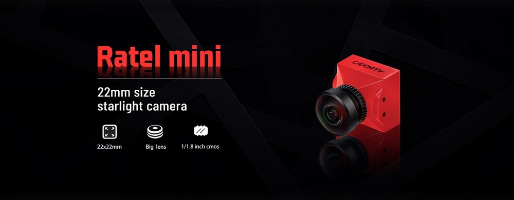 Caddx Ratel Mini 1.8mm 1/1.8'' Starlight HDR Sensor Super WDR 1200TVL Mini Size FPV Camera for RC Racing Drone