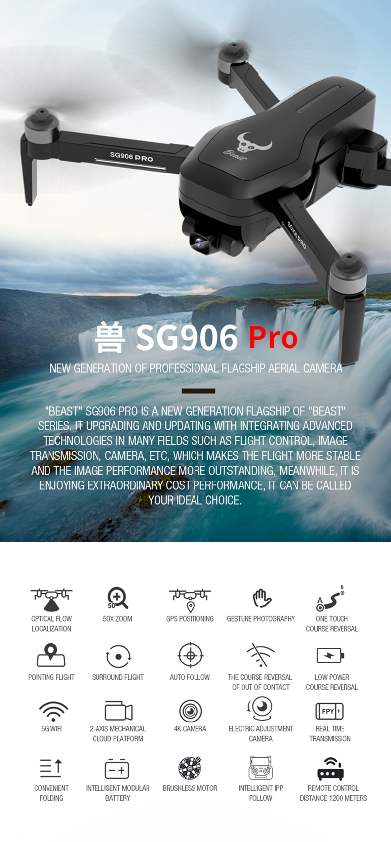 ZLRC SG906 Pro 5G WIFI FPV With 4K HD Camera 2-Axis Gimbal Optical Flow Positioning Brushless RC Drone Quadcopter RTF