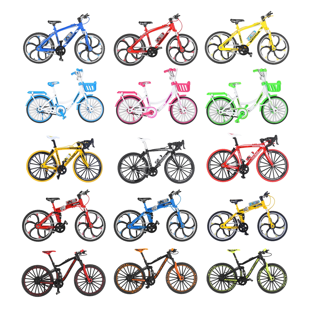 1:10 3D Mini Multi-color Alloy Mountain Racing Bicycle Rotatable Wheel Diecast Model Toy for Decoration Gift