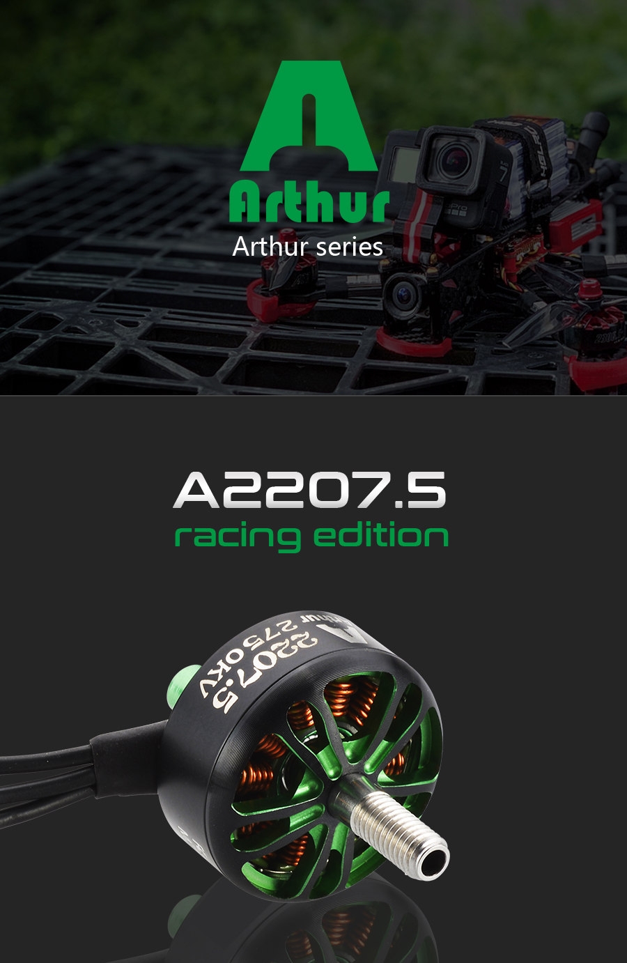 Flashhobby Arthur Series A2207.5 2207.5 1900KV 3-6S / 2450KV 2750KV 2-4S Brushless Motor for RC Drone FPV Racing